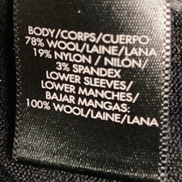 Ann Taylor Turtle-Neck Bell Sleeve Wool Blend Sweater S Black #177E - Picture 6 of 7